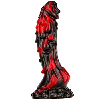 Realistic Dildo Big Animal Penis Silicone Red and Black Huge Monster Dragon Dildo Cock Anal Sex Toys for Men Women Couples 4
