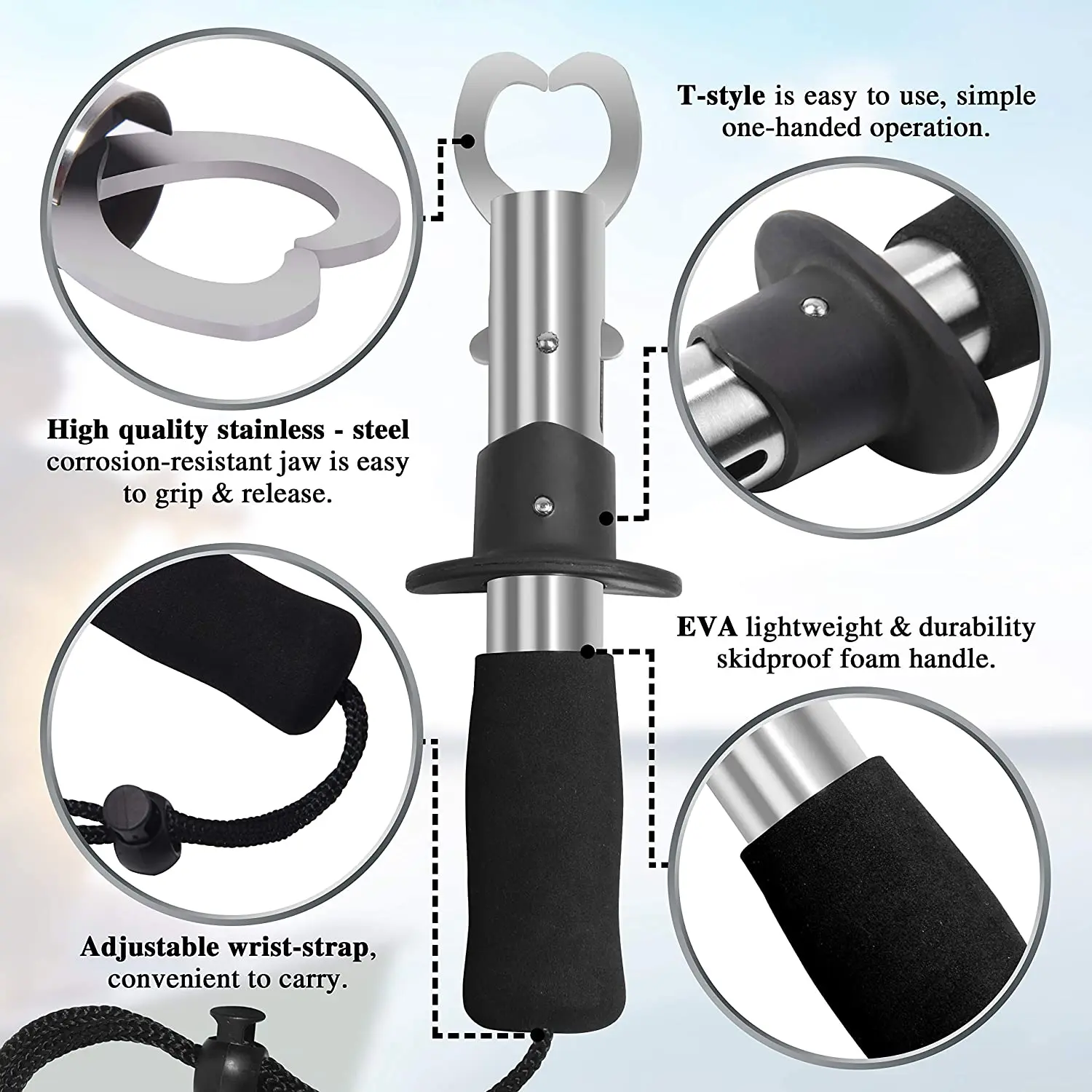 

Premium Multifunctional Stainless Steel Fish Lip Gripper Set, and Tackle Accessoryer Fishing Pliers with Sheath. Fish Controller