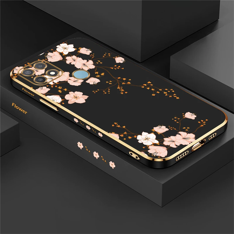 Floral Silicone Plating Cover – Elegant Soft Case Sleeve