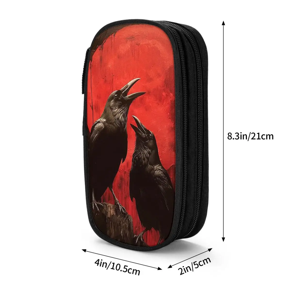 달 아래 까마귀들 소년 소녀용 연필 케이스 학교 펜 박스 연필 가방 문구 용품 펜 홀더 가방