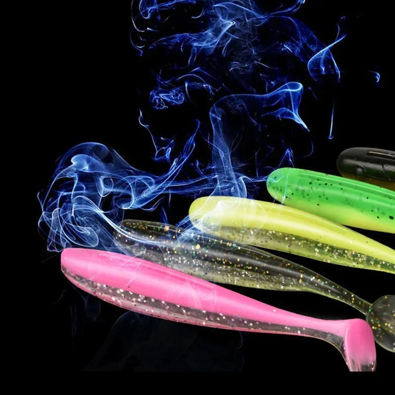 Soft Lures Bait 55mm 63mm 70mm 90mm Tail Jigging Wobblers Fishing Lure Tackle Bass Pike Aritificial Silicone Swimbait 10pcs fishing lure carp fishing bait