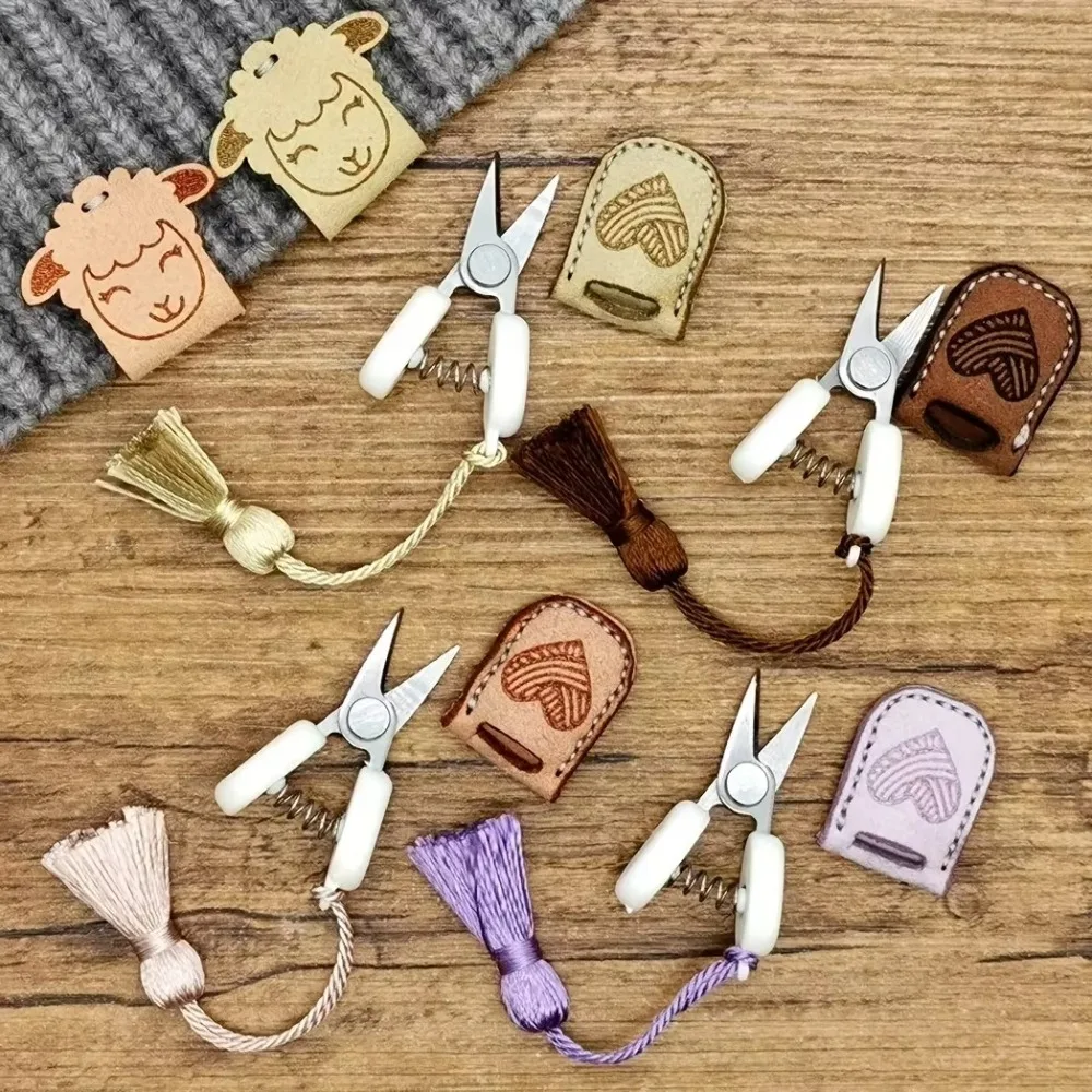 Metal Sewing Small Scissor with Protective Cover Art Mini High Precision Scissor Straight Tip Sewing Supplies DIY