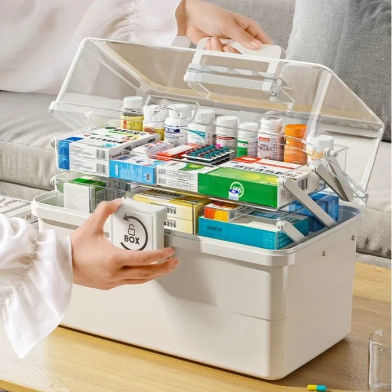 Home Medicine Box Large Capacity Medicine Storage Multi Layer Classification Home Medicine Box Portable First Aid Medical Kit