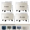 Real Velvet Plush Fabric Round Ottoman Slipcover Footstool Protector Covers Storage Stool Ottoman Covers 2