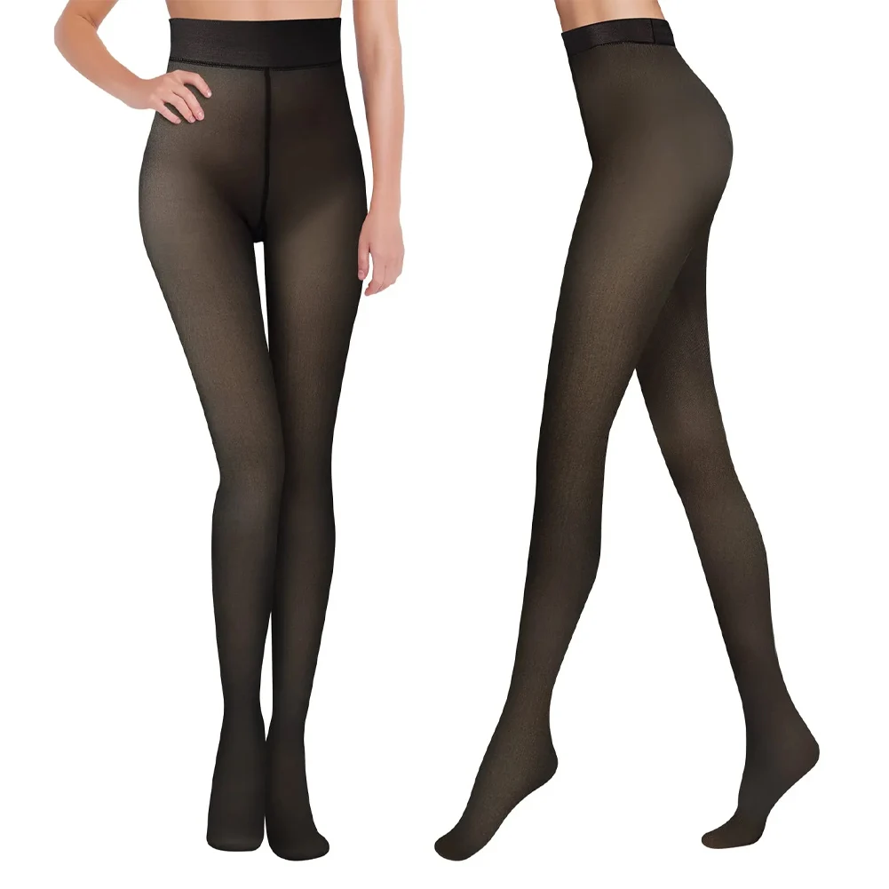 

Women Solid Skin-friendly Leggings Sexy Fit Slim Transparent Pantyhose Winter Keep Warm Tights Stockings Elastic Bottoms Pants