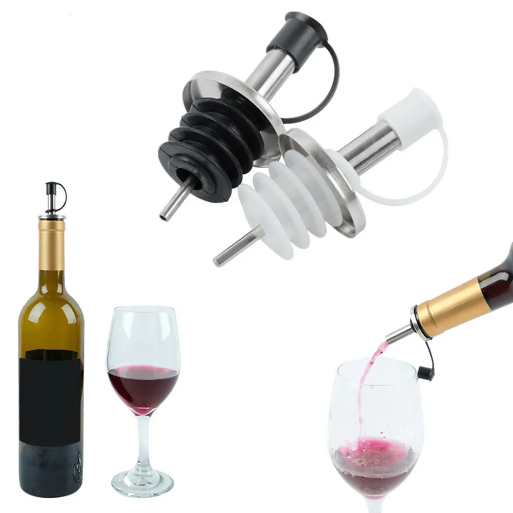 1/3PCS New Multifunction Bar Tool Wine Pourer Olive Dispenser Bottle Mouth Stainless Steel