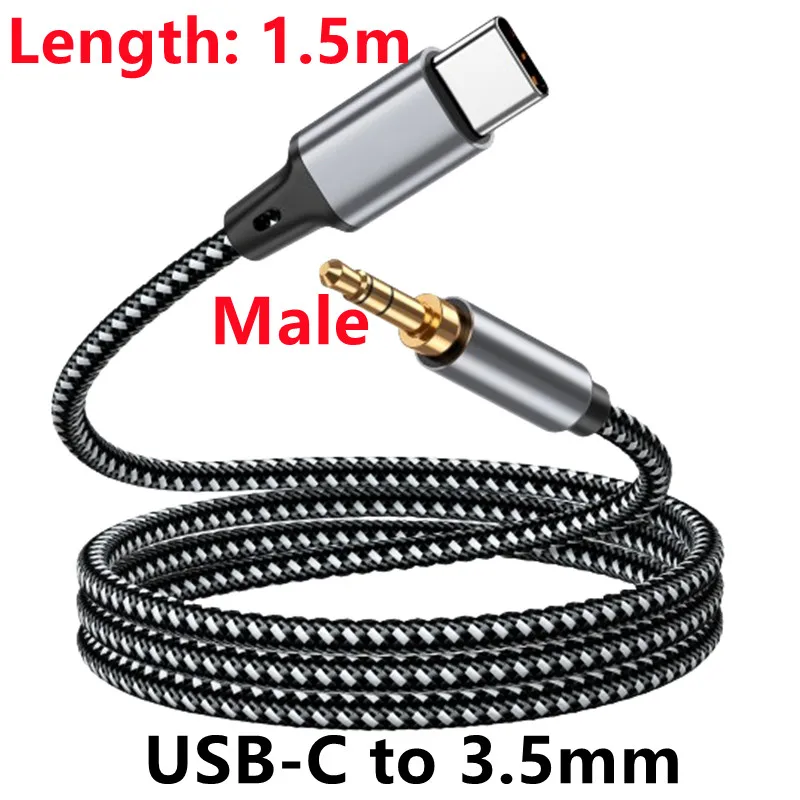 USB C to 3.5mm Audio Adapter Cable for Headphones and Speakers