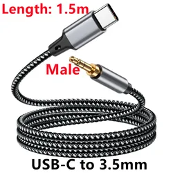 USB C to 3.5mm Audio Adapter Cable for Headphones and Speakers (USB C To 3.5 Male)