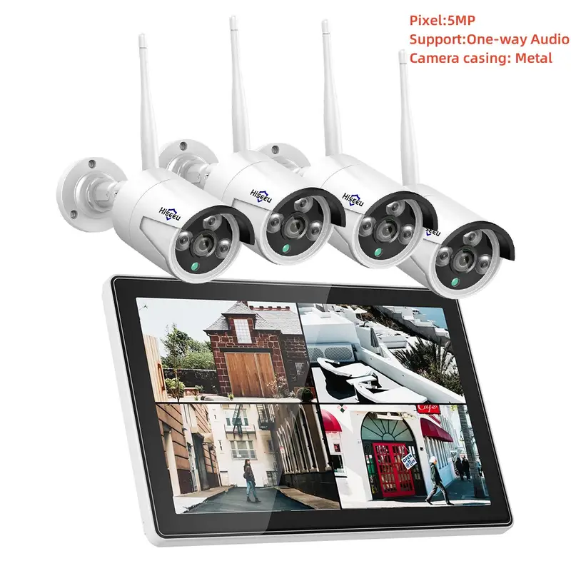 Hiseeu 3/5MP Wireless Security Cameras Kit Outdoor Waterproof IP Camera Surveillance CCTV System Set with 10.1" Monitor 10CH NVR - Image 9