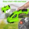 Cordless Grass Shear & Electric Hedge Trimmer 2 in 1 Handheld Hedge Trimmer 3.6V Electric Grass Cutter Rechargeable Battery 2
