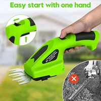 Cordless Grass Shear & Electric Hedge Trimmer 2 in 1 Handheld Hedge Trimmer 3.6V Electric Grass Cutter Rechargeable Battery 2