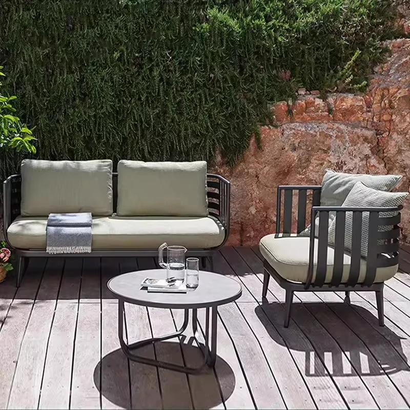 

Outdoor Teak Aluminum Frame Sofa Set