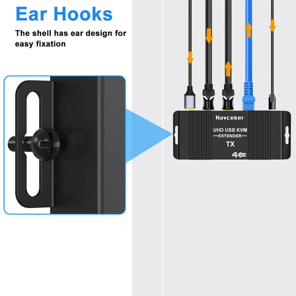 4K 60Hz HDMI USB KVM Extender over Ethernet CAT6 RJ45 1080P 60 Meters Extender K