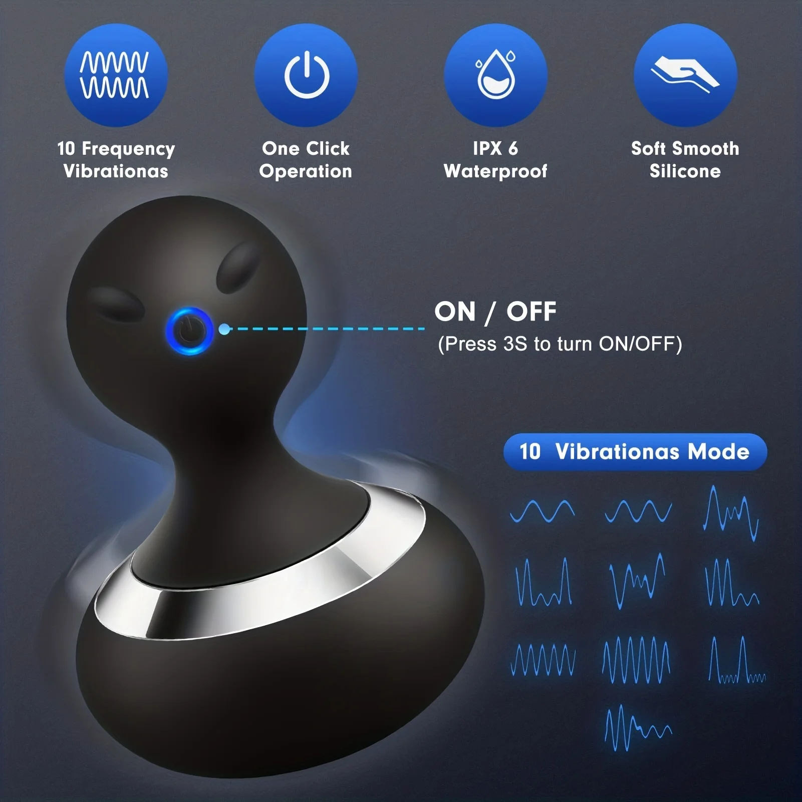 Multifunctional Rechargeable Massager Gourd Shaped 10 Speed Variable Frequency Low Noise Silicone Touch Electric Massage