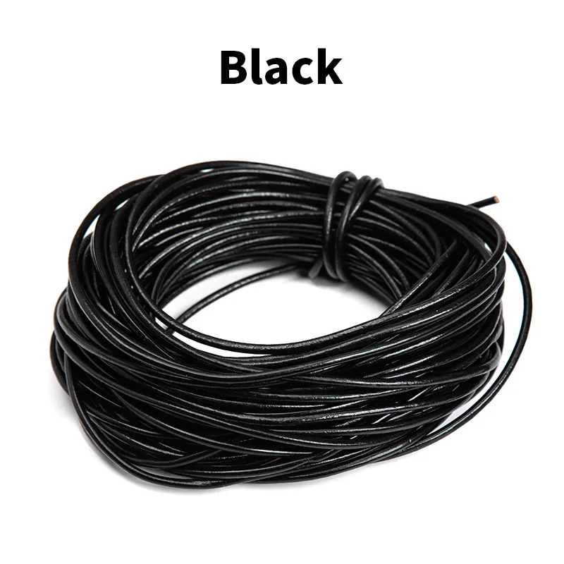 Genuine Leather Round Cord Rope for Jewelry Making and Crafts