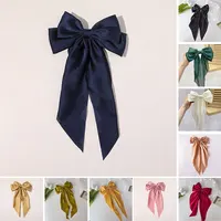 Bow Satin Design Women's Side Clip French Fashion Luxury Style Birthday Gift Party Hair Clip Women's Hair Accessories Decoration