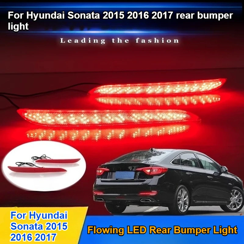 For Hyundai Sonata 9th Generation 2015 2016 2017 Car Rear Bumper Light Reflector Dynamic Turn Signal DRL Driving Brake Lights detail image 1