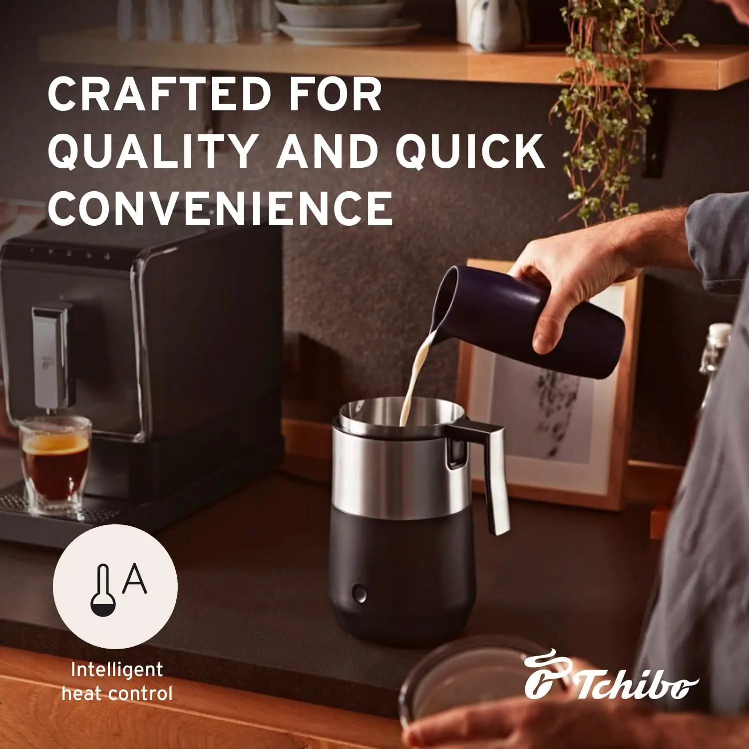 Induction Milk Frother, 16.9 oz Capacity - Electric Coffee Frother for Hot and Cold Milk Froth - with Touch Button and Au 4