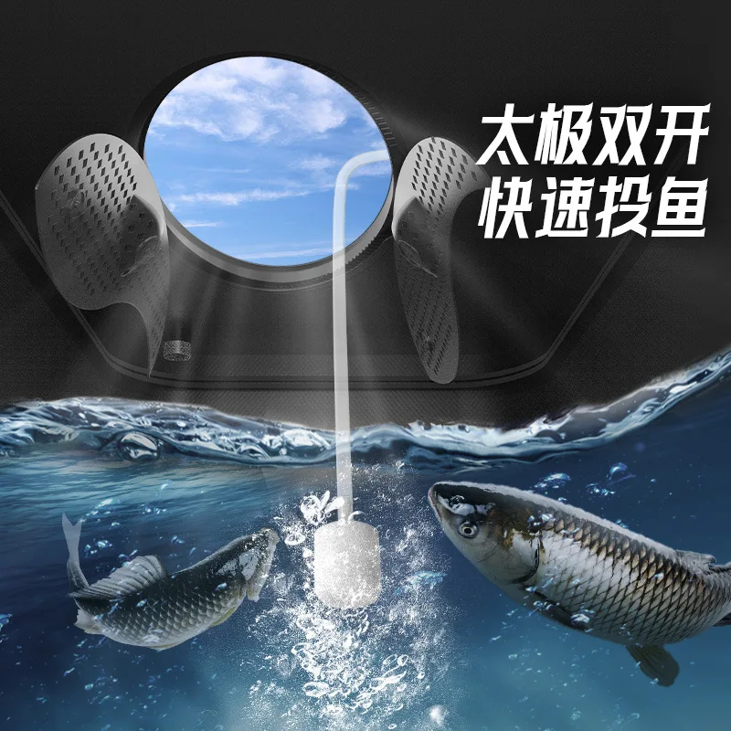 Fishing Live Bait Bucket with Oxygen Pump Large Capacity 5 Layers Thickened Portable Foldable Bucket Aeration Hole Fishing Tool