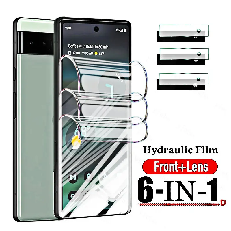 Per Google Pixel 6A 6 6Pro 6 In1 Custodia Per Pellicola Idrogel Anteriore Per Google Pixel 6A Pixel6A Obiettivo Della Fotocamera Pellicola Protettiva 