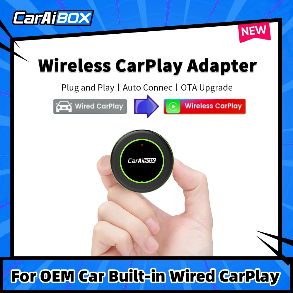 CarAiBOX CarPlay Adapter Dongle Wireless CarPlay con USB Plug and Play Smart Link Phone connessione automatica a CarPlay