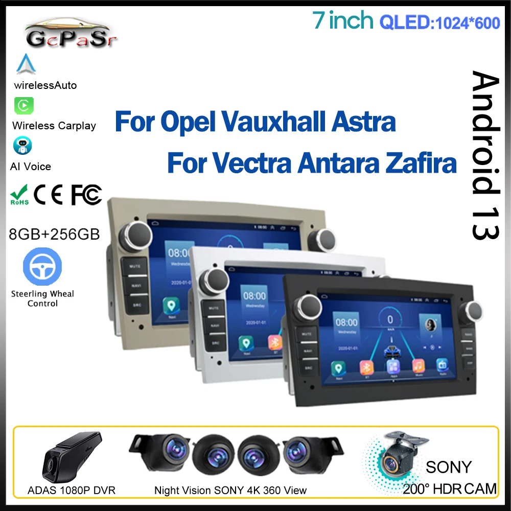 

7'' For Opel para Astra Meriva Vectra Antara Zafira Corsa Android 13 Car Multimedia 2Din Radio Carplay GPS Stereo Auto Video DSP