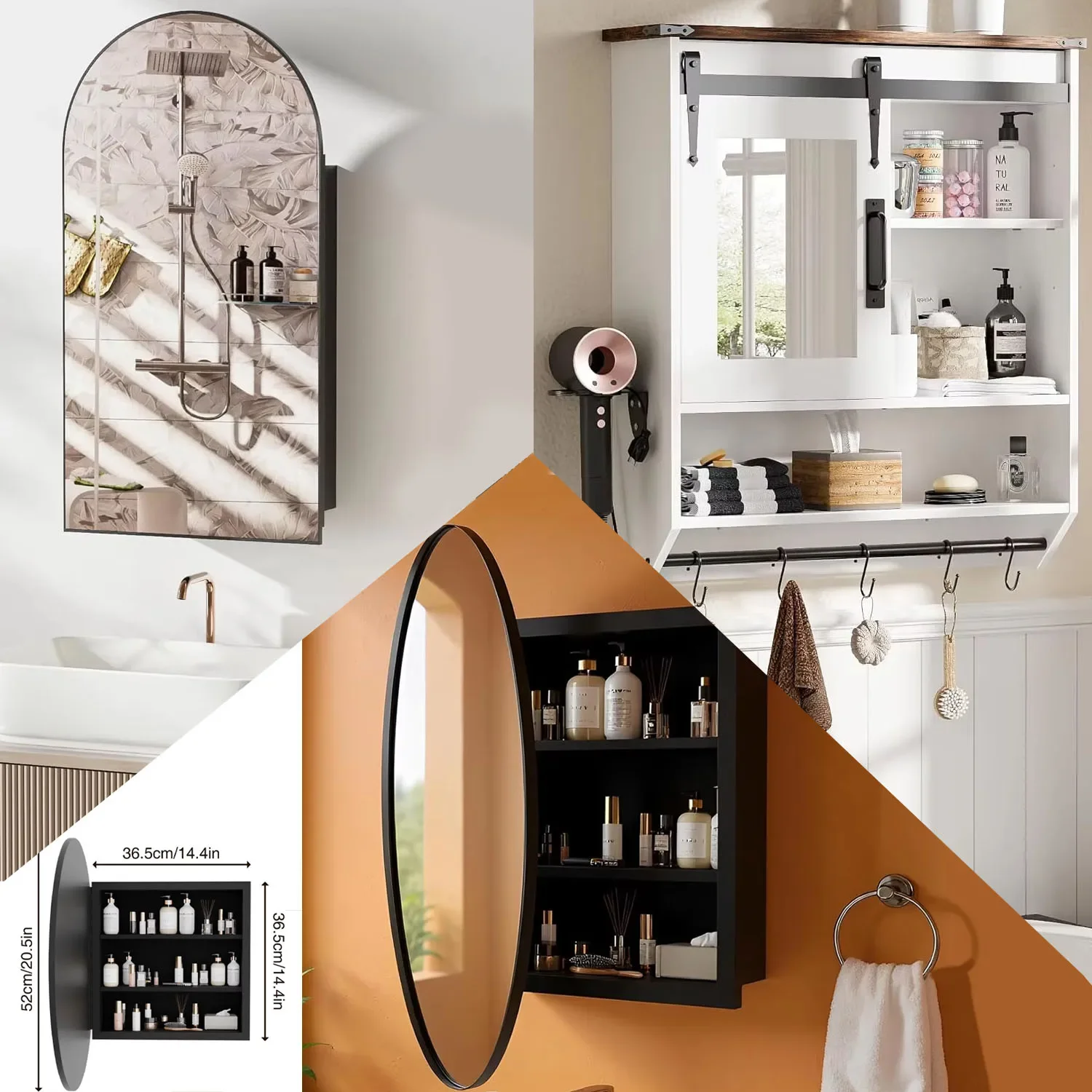 Wall Mounted Metal Bathroom Medicine Cabinet with Mirror