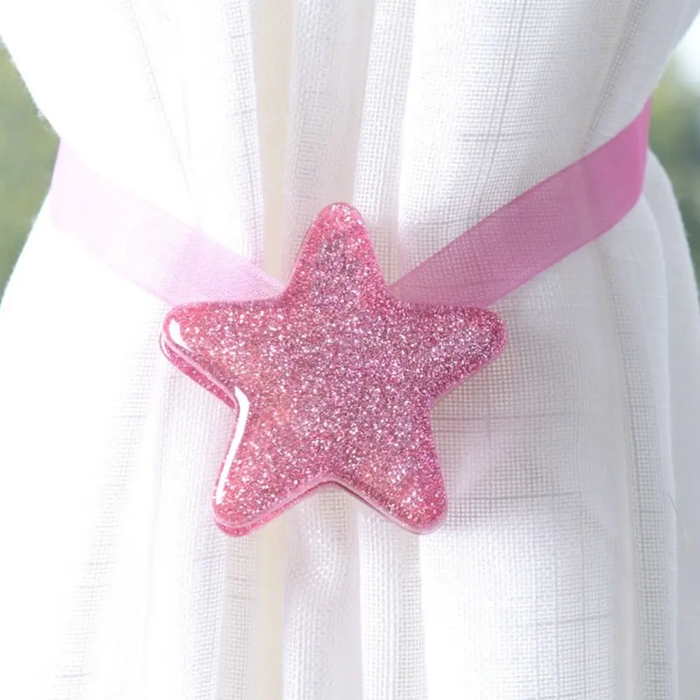

Decorative 1Pcs Home Decor Star Shaped Magnetic Shining Curtain Buckle Curtain Ring Curtain Tie Rope Curtain Tiebacks