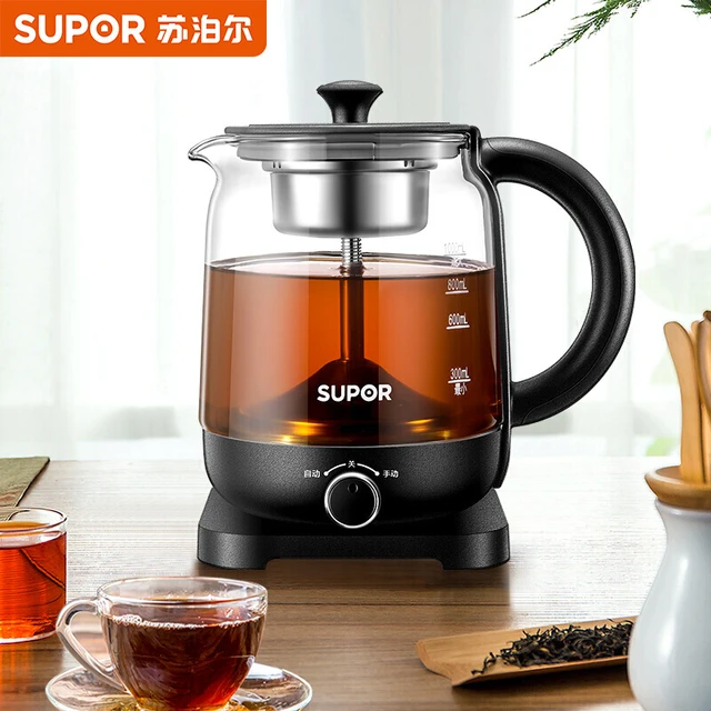 SUPOR-Mini théière électrique en verre, 220V, théière, bouilloire, fleur,  thé noir, santé - AliExpress