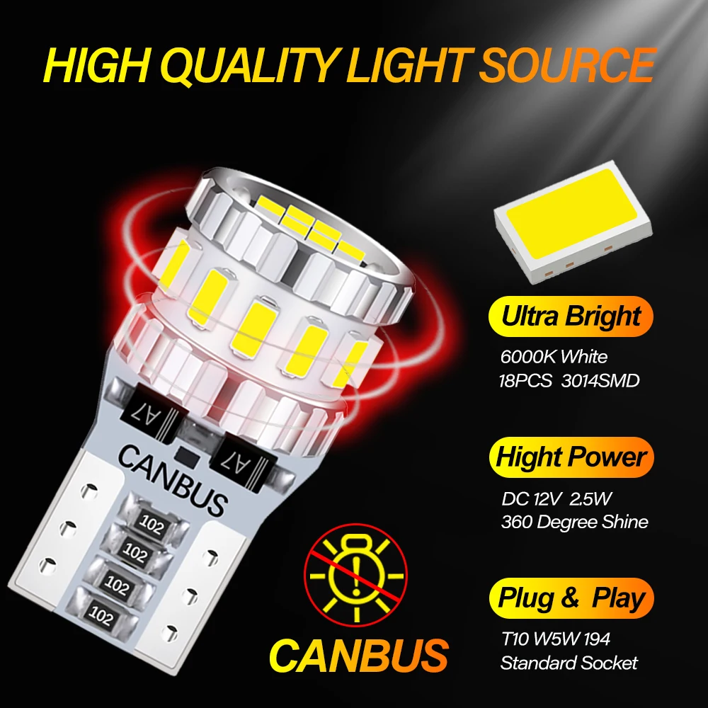 2x ڵ   Canbus T10 W5W LED VW Ÿ  Passat B5 B6 B7 B5.5 CC Tiguan Touareg Touran Bora GTI Carfter