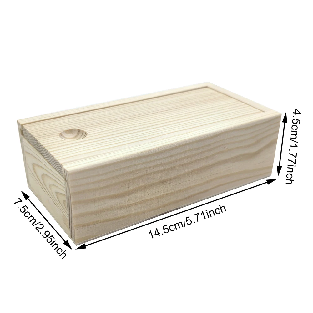 Sliding Cover Wooden Storage Box – Elegant Log Drawer and Jewelry Organizer Gift Box