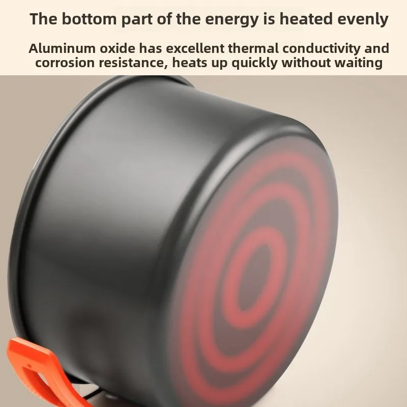 Portable Outdoor Hiking Cookware Set: Compact Teapot, Frying Pan, and Pot for Camping and Boiling Water