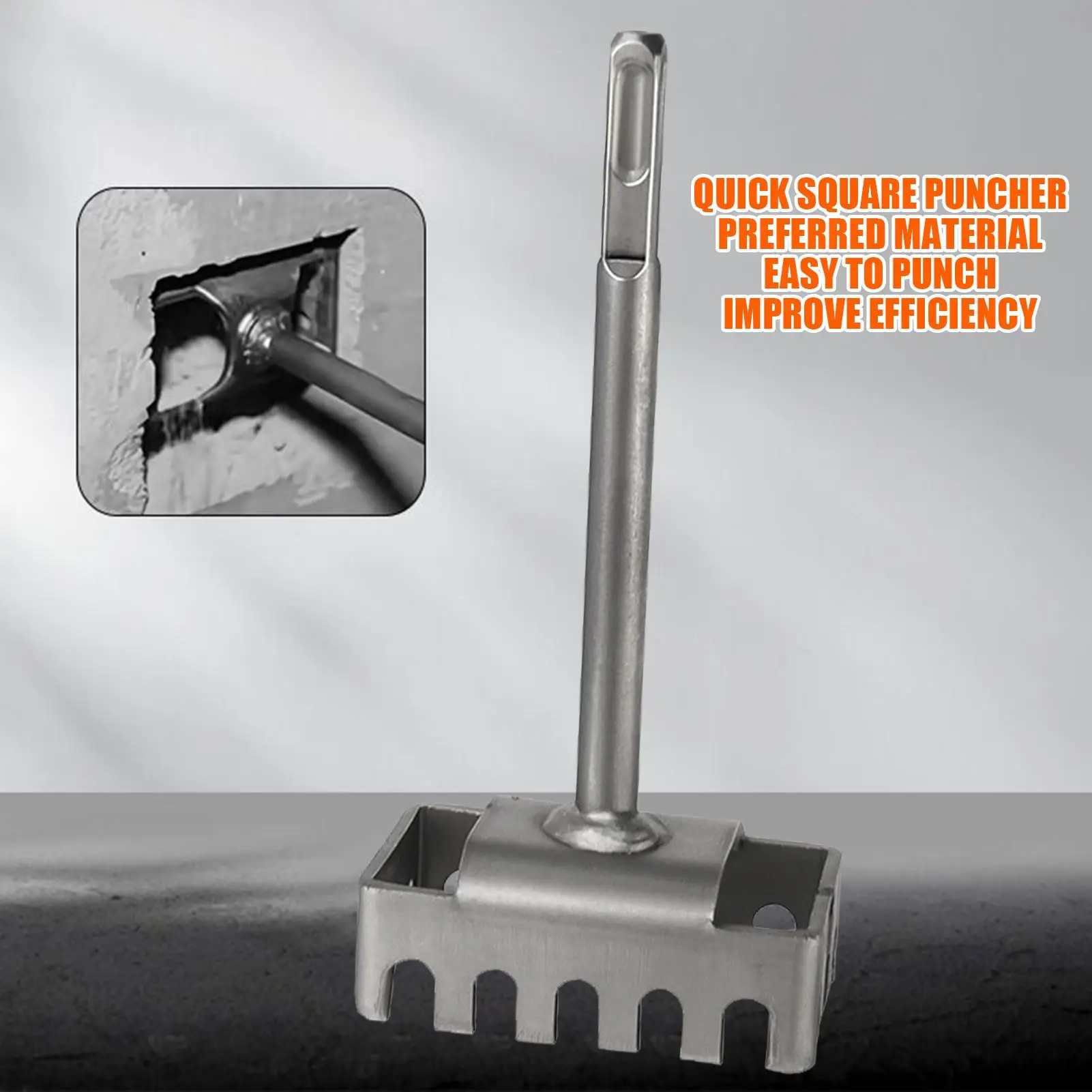 Square Hole Cutter For Electrical Box,High Carbon Steel Rectangle Slot Cutter For Electric Hammer, Fast Wall Square Hole Puncher