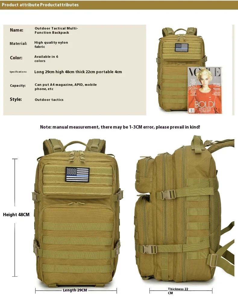 Tactical Backpack For Men Large Capacity Camping Sports Bag_voghion.com