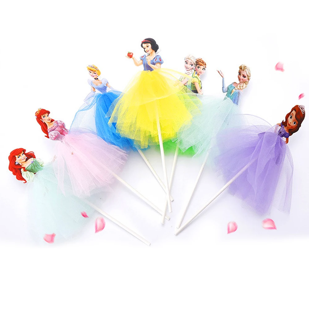 

1 шт./лот Эльза Анна София Белоснежка принцессы тематические украшения торты Топпер для девочек сувениры на день рождения Аксессуары для кексов