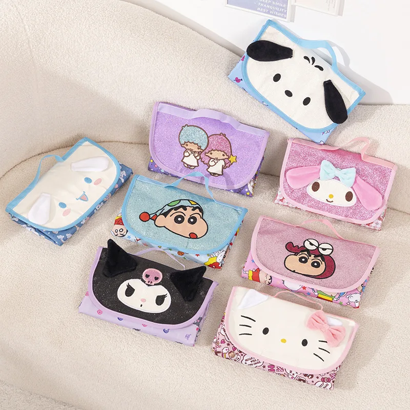 

Kawaii Kuromi My Melody Hello Kitty мультфильм ткань Оксфорд утолщенный коврик для пикника аниме Sanrio милый складной пляжный коврик с сердечками для девушек