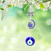 Turkish Blue Evil Eye Amulets Moon Owl Wall Protection Hanging Lucky Pendant Wind Chimes Garden Home Decorations Ornament Gift 2
