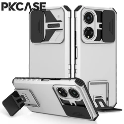PKCASE Slide Camera Lens Protector with Stand and Push Window Cover for Honor X9 4G (White)