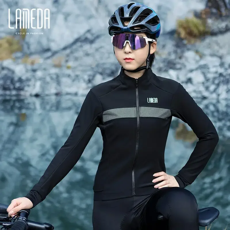LAMEDA Women's Cycling Jacket Windproof 5-10℃ Autumn Winter MTB Road Bike Apparel Sport Cycling Jersey Overalls
