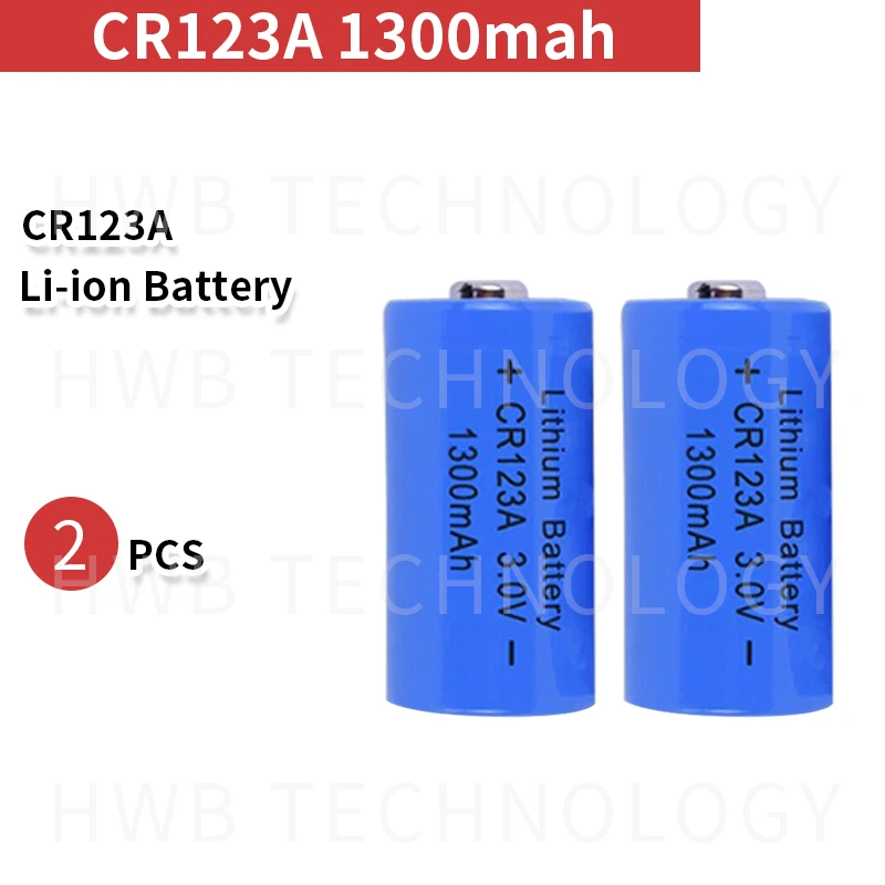 3V CR123A Lithium Battery 2PCS 1300mah CR123 CR17335 CR17345 16340 LiMnO2 Dry Primary Battery for Camera