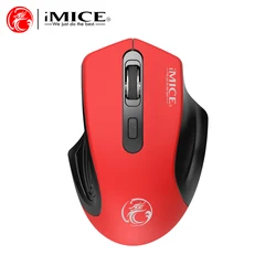 Sleek Wireless Silent USB Mouse - Enhanced Optical Tracking for Business & Office Use (Red Mouse 2.4G)