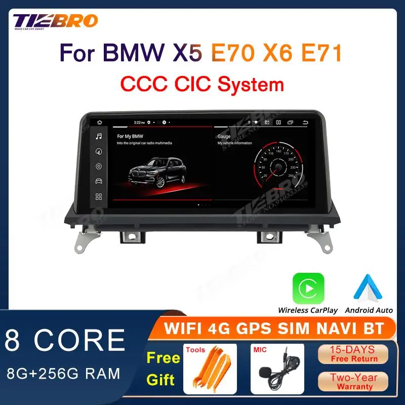 

Автомобильный мультимедийный плеер TIEBRO 10,25 дюймов Android для BMW X5 E70 X6 E71 2007-2013 CCC CIC экран дисплея головного устройства