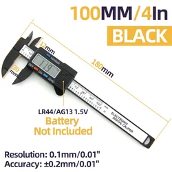 Precision Electronic Digital Caliper Measuring Tool (Caliper Black 100)