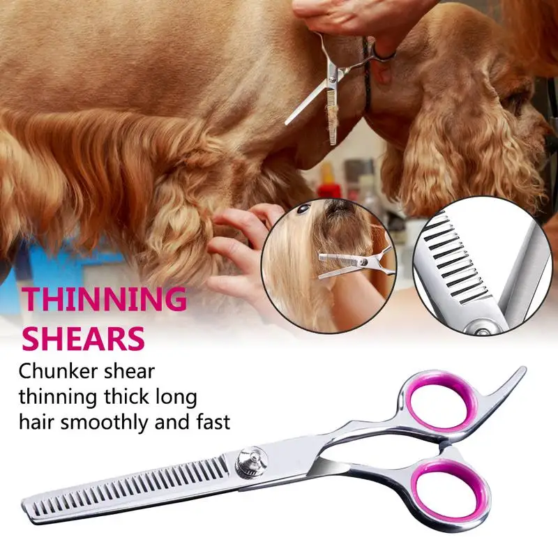 

Pcs Stainless Steel Pet Dogs Grooming Scissors Cat Hair Thinning Shear Sharp Edge Dog Cutting Kitten Animal Barber Cutting Tool