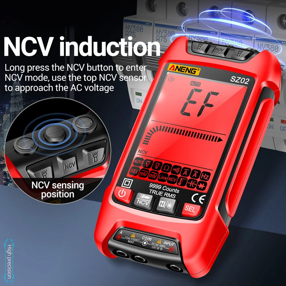 Digital Multimeter SZ02 SZ01 Digital Multimeter 6000/9999 Counts DC/AC Voltage Current Resistance Tester True RMS Auto Electrical Capacitance Meter