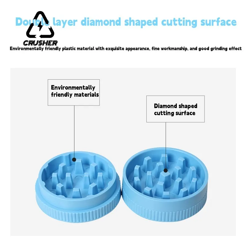 Degradable Plastic Herb Grinder Articles Smoking Grass 2 Layer Tobacco Spice Crusher Smoking Accessories Herb Grinder Tobacco Grinder Manual Spice Grinder Tobacco Smoking Accessories Smoking Accessories