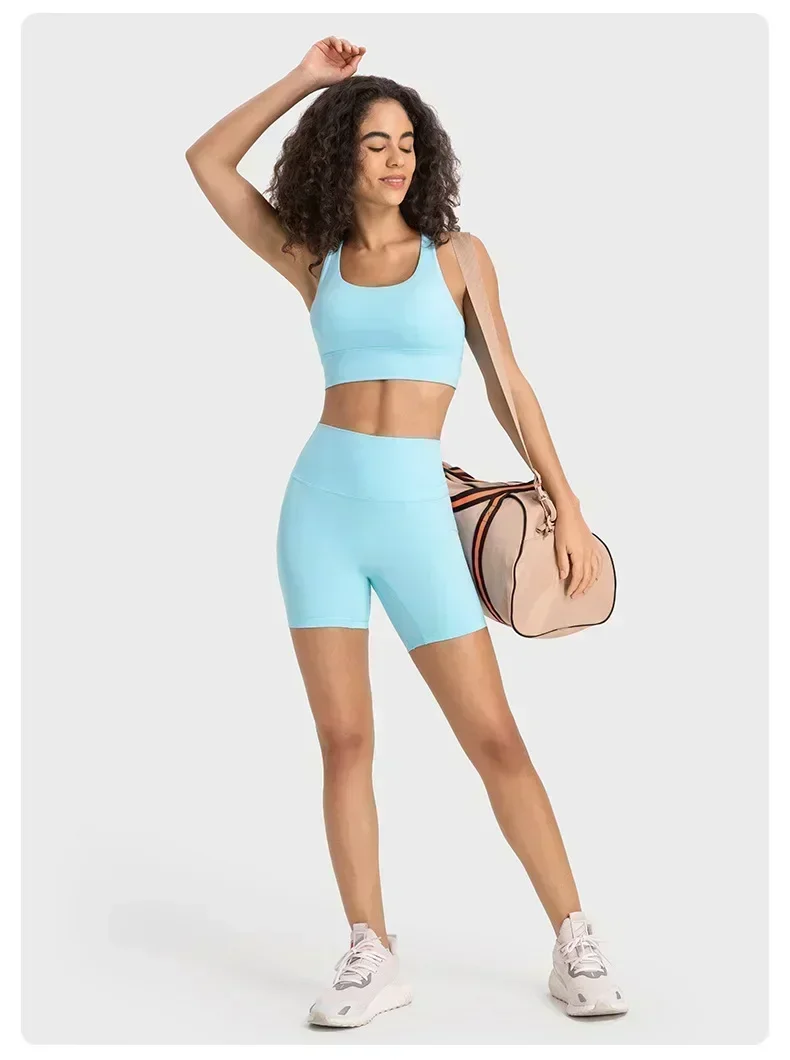 Lemon Align Tank Women Sports Bra Cross Sexy Tights Tank Top Soft Athletic Fitness Yoga Vest With Chest Pad Bras Bralette