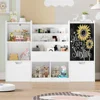 Toy Storage Organizer, 55.1” Large Toy Organizer and Storage with Chalkboard, Kids Bookshelf and Bookcase 1