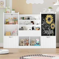 Toy Storage Organizer, 55.1” Large Toy Organizer and Storage with Chalkboard, Kids Bookshelf and Bookcase 1