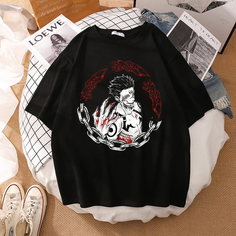 Tanie Harajuku męska T Shirt ju jutsu Kaisen T-shirt z nadrukiem sklep